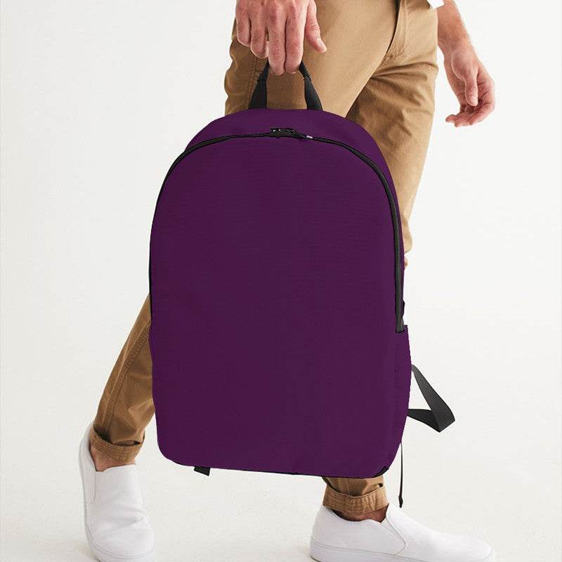 Dark Muted Magenta Waterproof Backpack (M-MU-DA) - Man Holding CloseUp