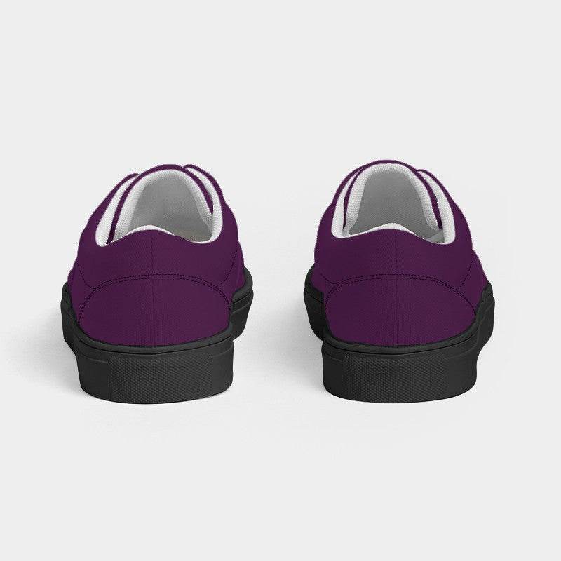 Dark Muted Magenta Women's Canvas Sneakers (M-MU-DA) - Back