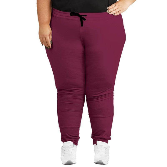 Dark Muted Pink Joggers PLUS (PI-MU-DA) - Woman Front PLUS