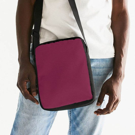 Dark Muted Pink Messenger Pouch (PI-MU-DA) - Man Front CloseUp