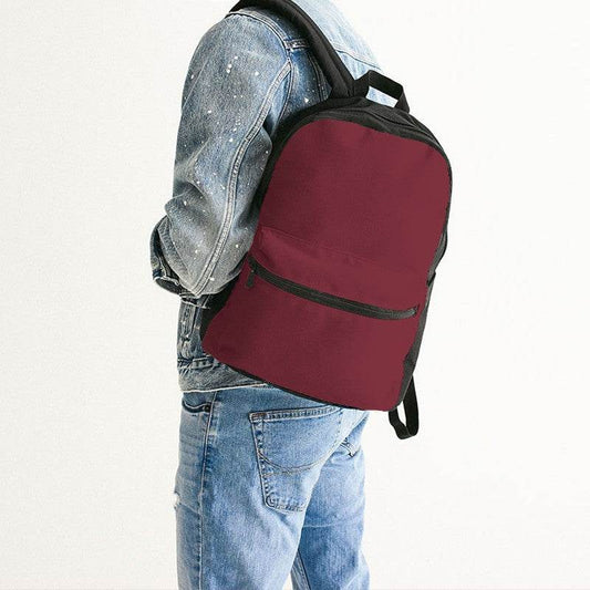 Dark Muted Red Canvas Backpack (RPI2-MU-DA) - Man Back CloseUp