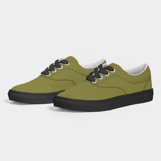 Dark Muted Yellow Women's Canvas Sneakers (LY2-MU-DA) - Side 3