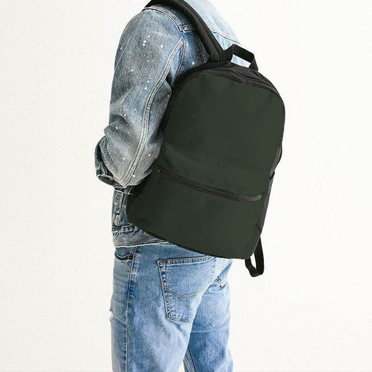Dark Neutral Lime Canvas Backpack (GL2-NE-DA) - Man Back CloseUp
