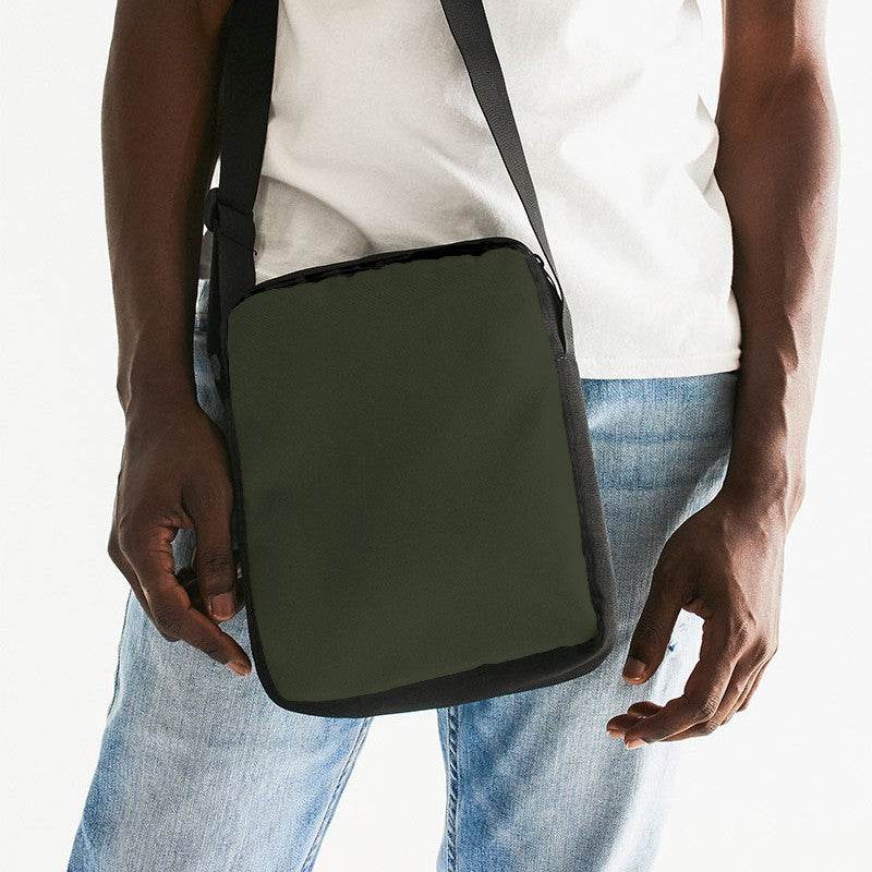 Dark Neutral Lime Messenger Pouch (L-NE-DA) - Man Front CloseUp