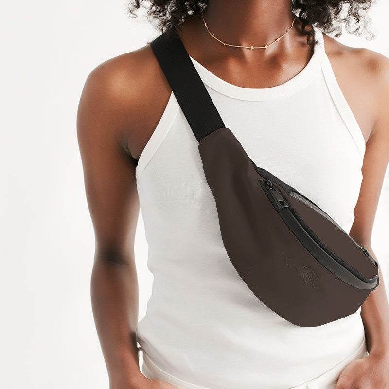 Dark Neutral Orange Belt Bag (OR2-NE-DA) - Woman Front CloseUp