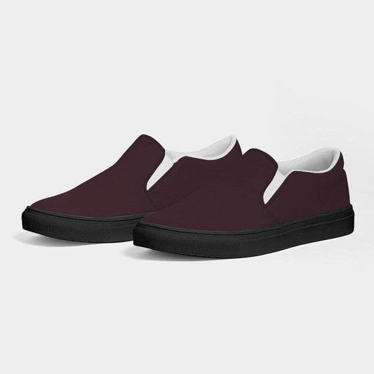 Dark Neutral Pink Women's Slip-On Canvas Sneakers (PI-NE-DA) - Side 3