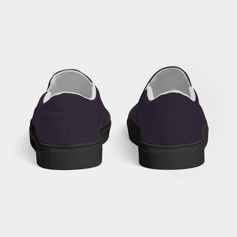 Dark Neutral Purple Men's Slip-On Canvas Sneakers (MPU2-NE-DA) - Back
