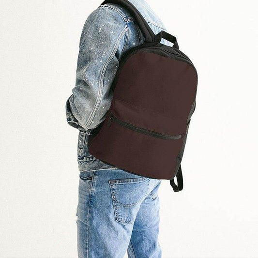 Dark Neutral Red Canvas Backpack (R-NE-DA) - Man Back CloseUp