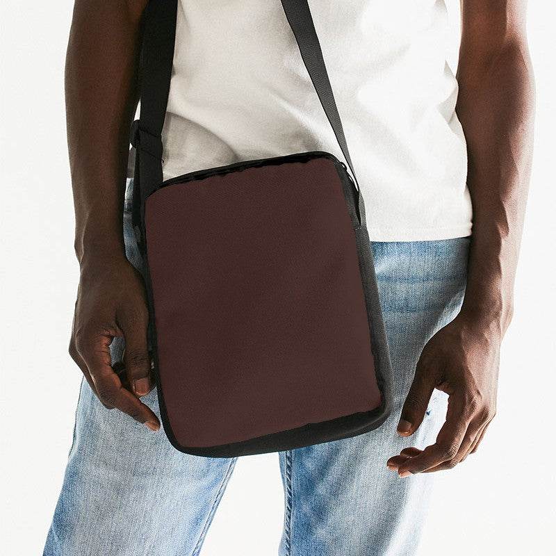 Dark Neutral Red Messenger Pouch (R-NE-DA) - Man Front CloseUp