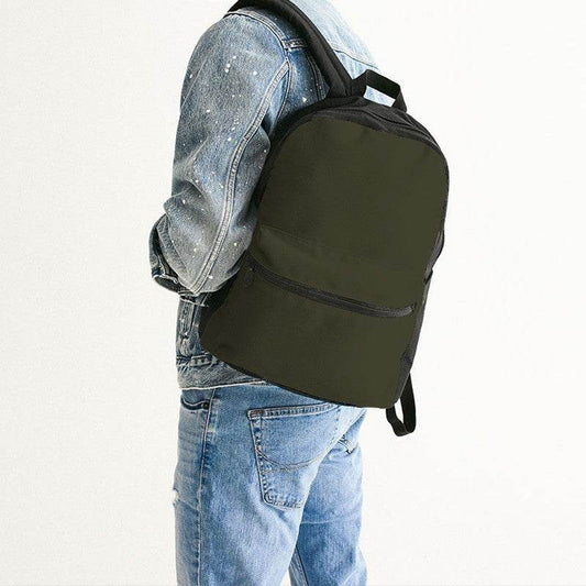 Dark Neutral Yellow Canvas Backpack (LY2-NE-DA) - Man Back CloseUp