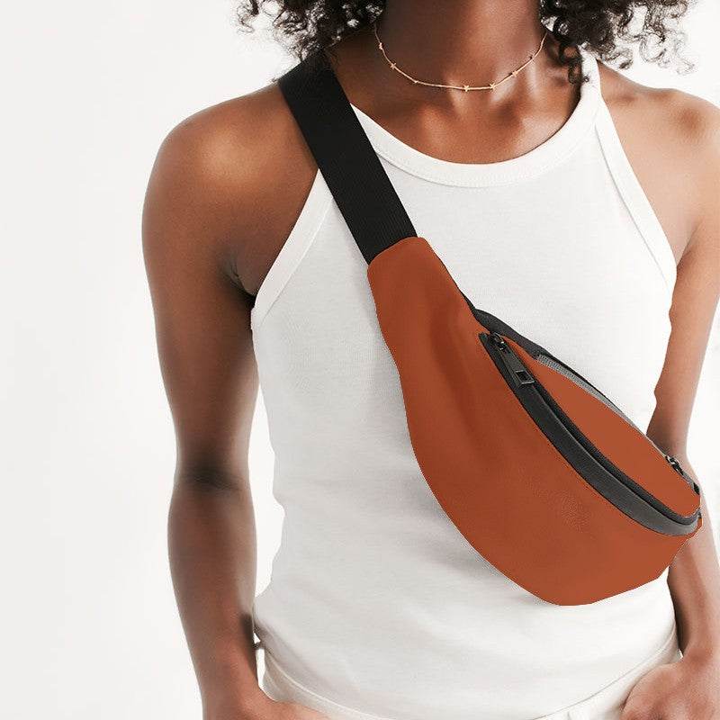 Dark Orange Belt Bag (OR3-CL-DE) - Woman Front CloseUp