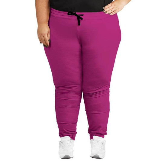 Dark Pink Joggers PLUS (PIM1-CL-DE) - Woman Front PLUS