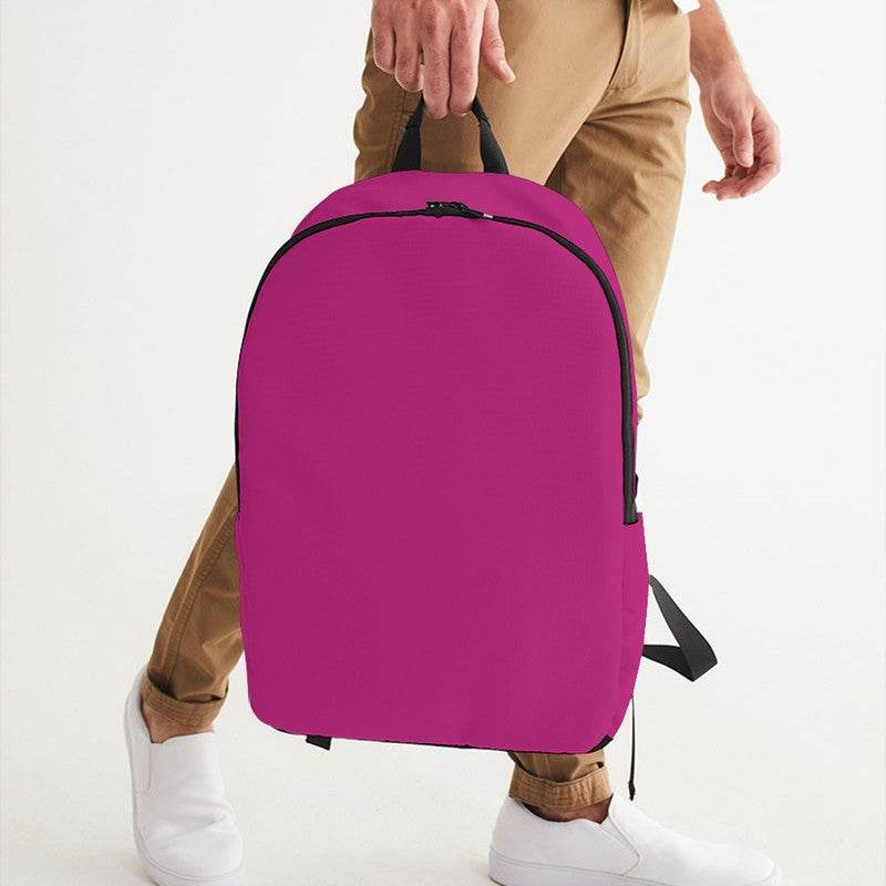 Dark Pink Waterproof Backpack (PIM1-CL-DE) - Man Holding CloseUp