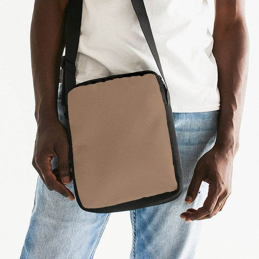 Dark Tan Messenger Pouch (O-FM-ME) - Man Front CloseUp