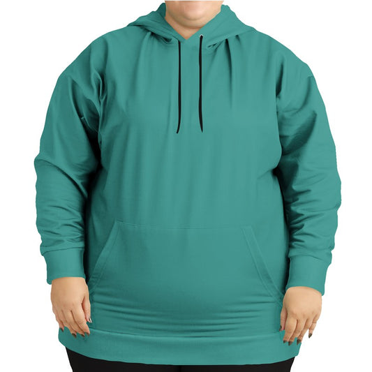 Deep Clear Blue-Green Hoodie PLUS (CBG3-CL-DE) - Woman Front PLUS