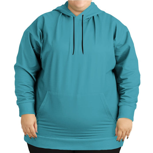 Deep Clear Cyan Hoodie PLUS (C-CL-DE) - Woman Front PLUS