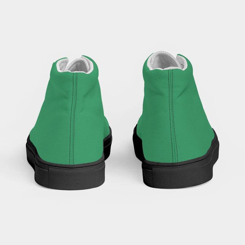 Deep Clear Green Women's High-Top Canvas Sneakers (BGG3-CL-DE) - Back