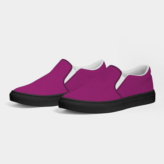 Deep Clear Magenta Women's Slip-On Canvas Sneakers (PIM2-CL-DE) - Side 3