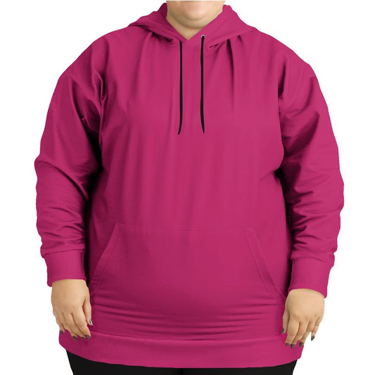 Deep Clear Pink Hoodie PLUS (PI-CL-DE) - Woman Front PLUS