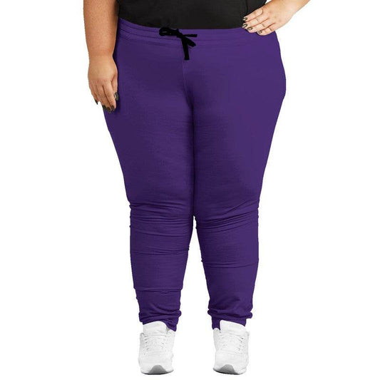 Deep Clear Purple Joggers PLUS (PU-CL-DE) - Woman Front PLUS