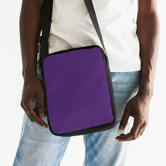 Deep Clear Purple Messenger Pouch (MPU3-CL-DE) - Man Front CloseUp