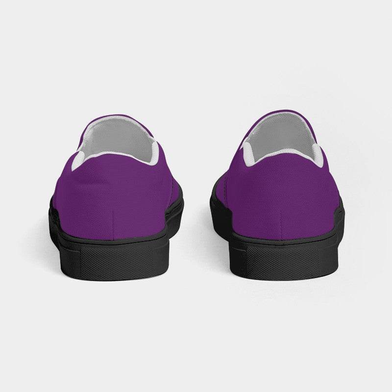 Deep Clear Purple Women's Slip-On Canvas Sneakers (MPU1-CL-DE) - Back
