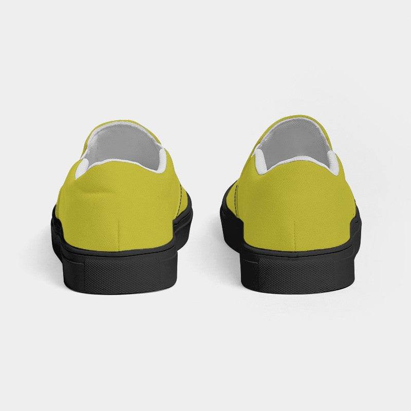 Deep Clear Yellow Women's Slip-On Canvas Sneakers (LY2-CL-DE) - Back