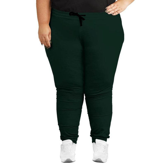 Deep Fully-Muted Green Joggers PLUS (BGG2-FM-DE) - Woman Front PLUS