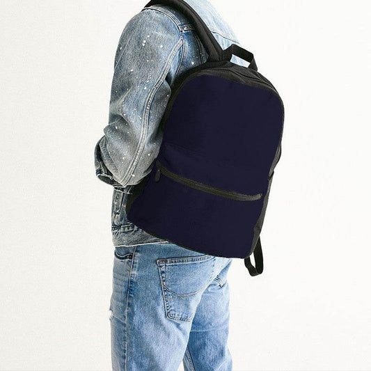 Deep Fully-Muted Indigo Canvas Backpack (PUI2-FM-DE) - Man Back CloseUp