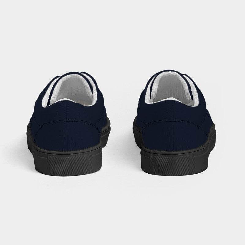 Deep Fully-Muted Indigo Men's Canvas Sneakers (I-FM-DE) - Back
