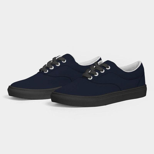 Deep Fully-Muted Indigo Men's Canvas Sneakers (I-FM-DE) - Side 3