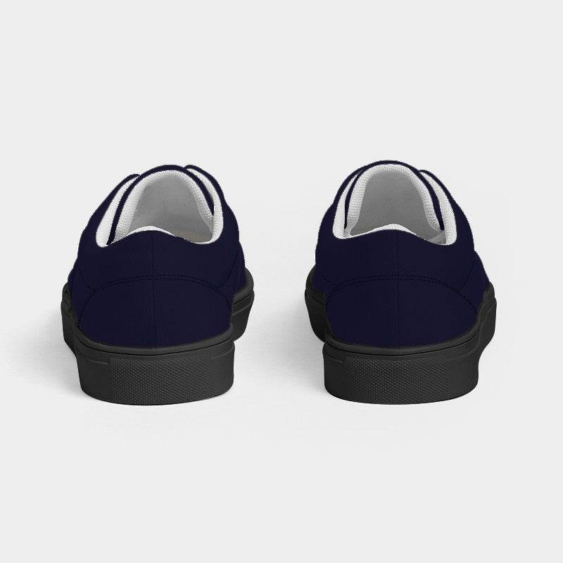 Deep Fully-Muted Indigo Men's Canvas Sneakers (PUI2-FM-DE) - Back