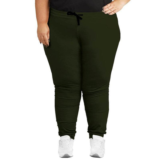 Deep Fully-Muted Lime Joggers PLUS (L-FM-DE) - Woman Front PLUS