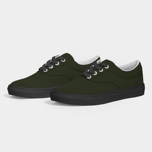 Deep Fully-Muted Lime Women's Canvas Sneakers (L-FM-DE) - Side 3