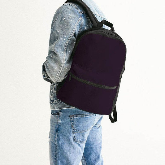 Deep Fully-Muted Magenta Canvas Backpack (M-FM-DE) - Man Back CloseUp