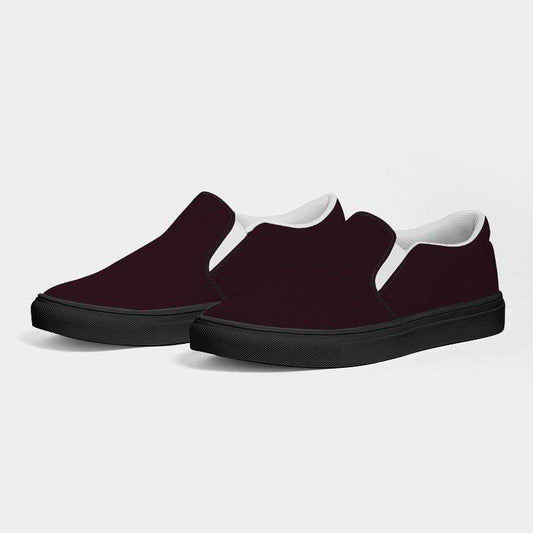 Deep Fully-Muted Pink Men's Slip-On Canvas Sneakers (PI-FM-DE) - Side 3