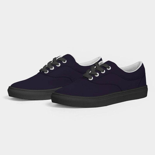 Deep Fully-Muted Purple Men's Canvas Sneakers (PU-FM-DE) - Side 3