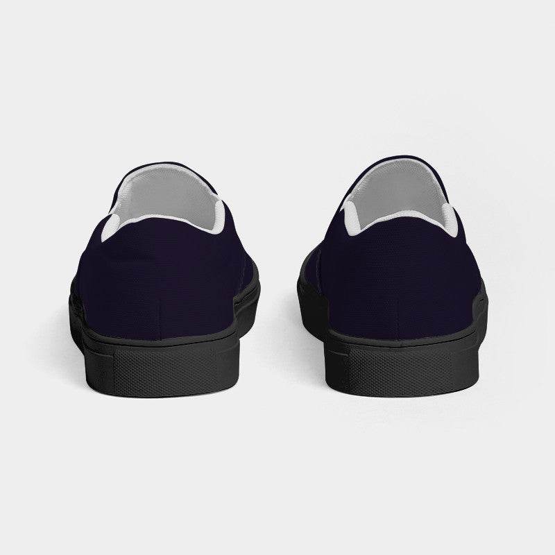 Deep Fully-Muted Purple Men's Slip-On Canvas Sneakers (PU-FM-DE) - Back