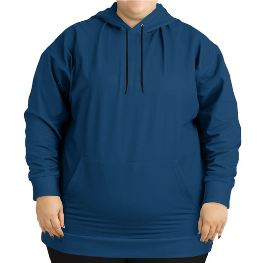 Deep Medium Blue Hoodie PLUS (IB3-ME-DE) - Woman Front PLUS