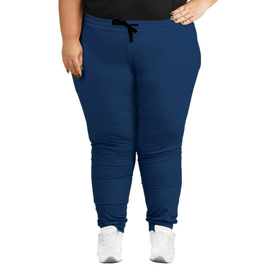 Deep Medium Blue Joggers PLUS (IB2-ME-DE) - Woman Front PLUS