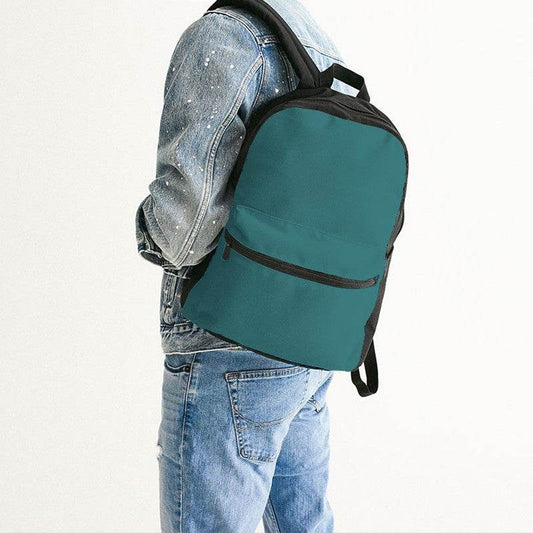 Deep Medium Cyan Canvas Backpack (CBG1-ME-DE) - Man Back CloseUp