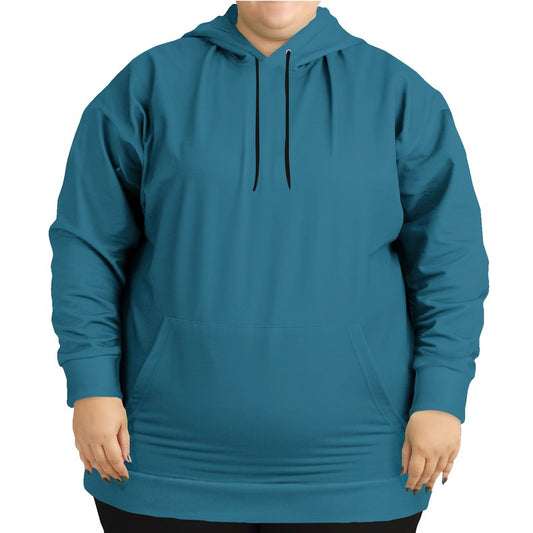 Deep Medium Cyan Hoodie PLUS (BC2-ME-DE) - Woman Front PLUS