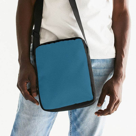 Deep Medium Cyan Messenger Pouch (BC1-ME-DE) - Man Front CloseUp