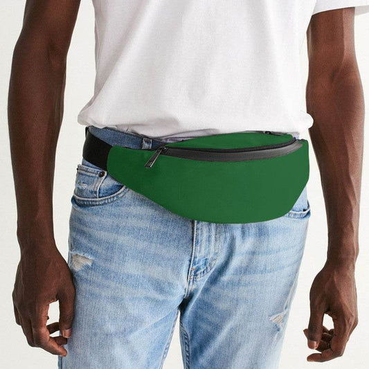 Deep Medium Green Belt Bag (G-ME-DE) - Man Front CloseUp