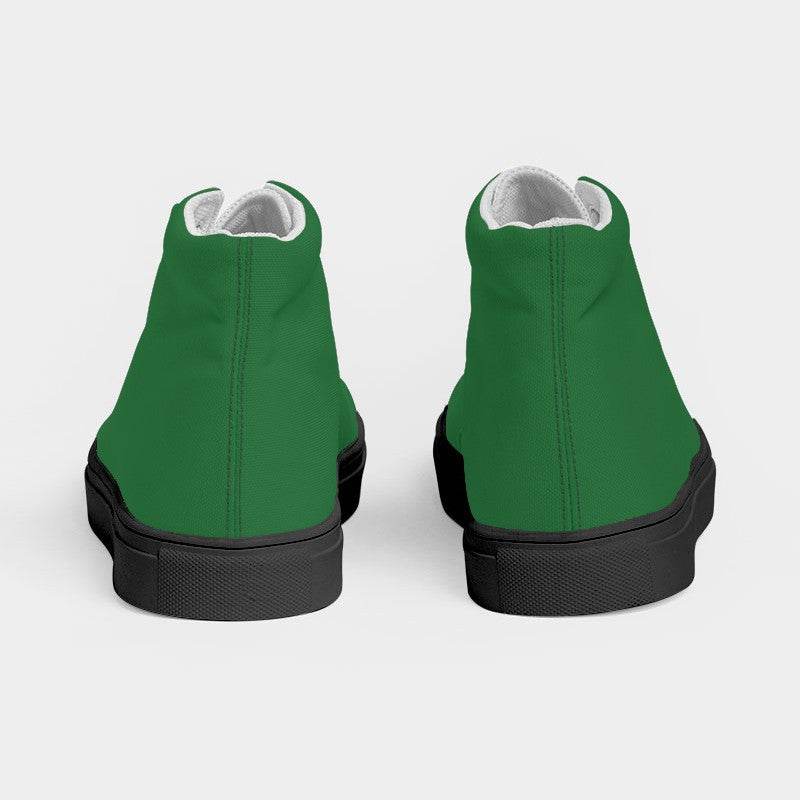 Deep Medium Green Women's High-Top Canvas Sneakers (G-ME-DE) - Back