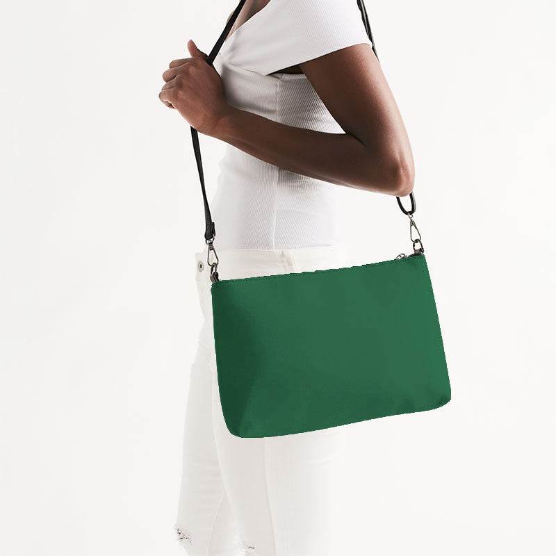 Deep Medium Green Zip Pouch (BGG3-ME-DE) - Side CloseUp