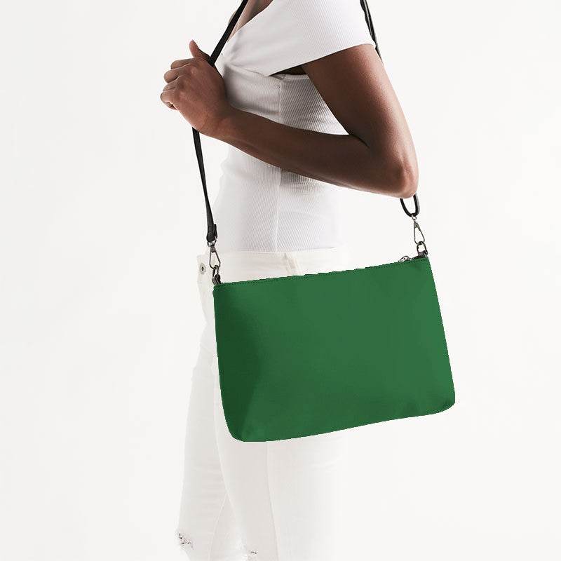 Deep Medium Green Zip Pouch (G-ME-DE) - Side CloseUp