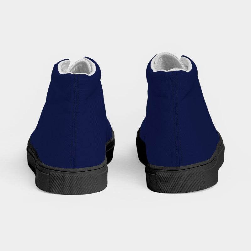 Deep Medium Indigo Women's High-Top Canvas Sneakers (I-ME-DE) - Back