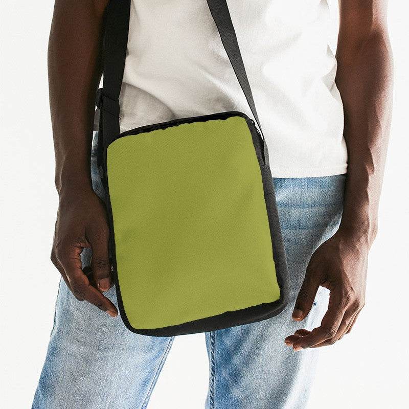 Deep Medium Lime Messenger Pouch (LY1-ME-DE) - Man Front CloseUp
