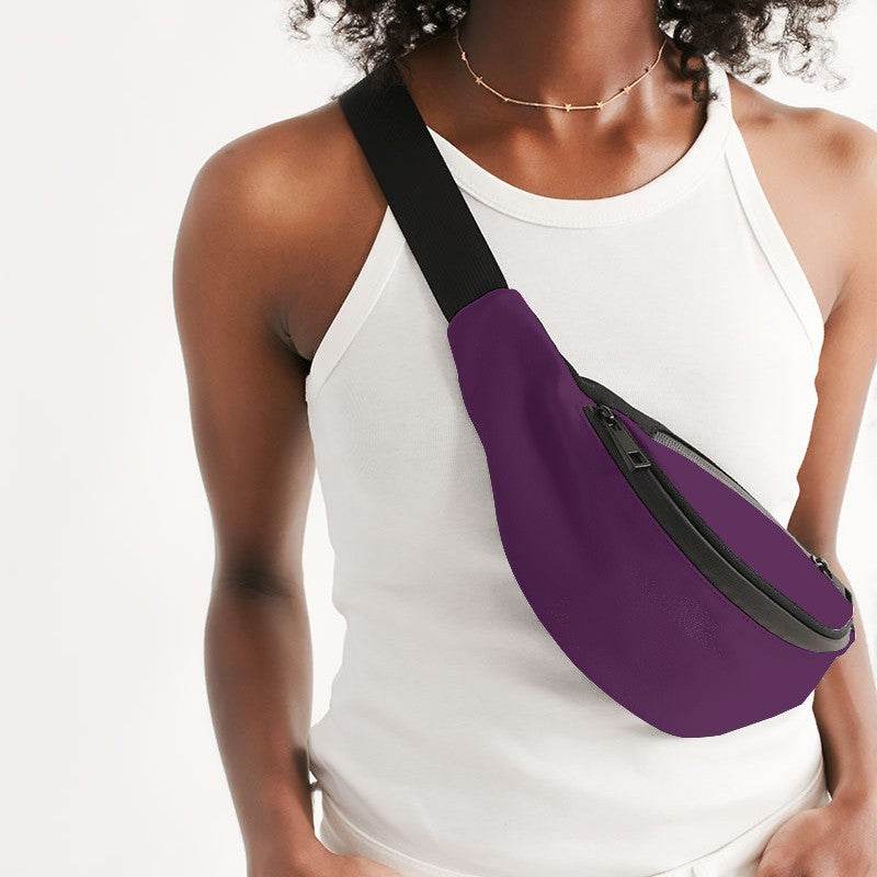 Deep Medium Magenta Belt Bag (M-ME-DE) - Woman Front CloseUp